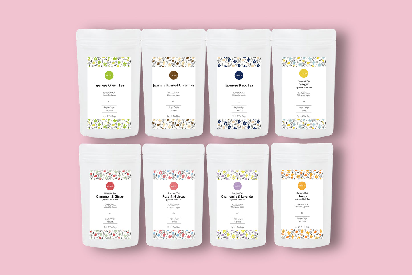 <クリックポスト専用> chittö おすすめ 8種のJAPANESE TEA 飲み比べセット 各種ティーバッグ3個入