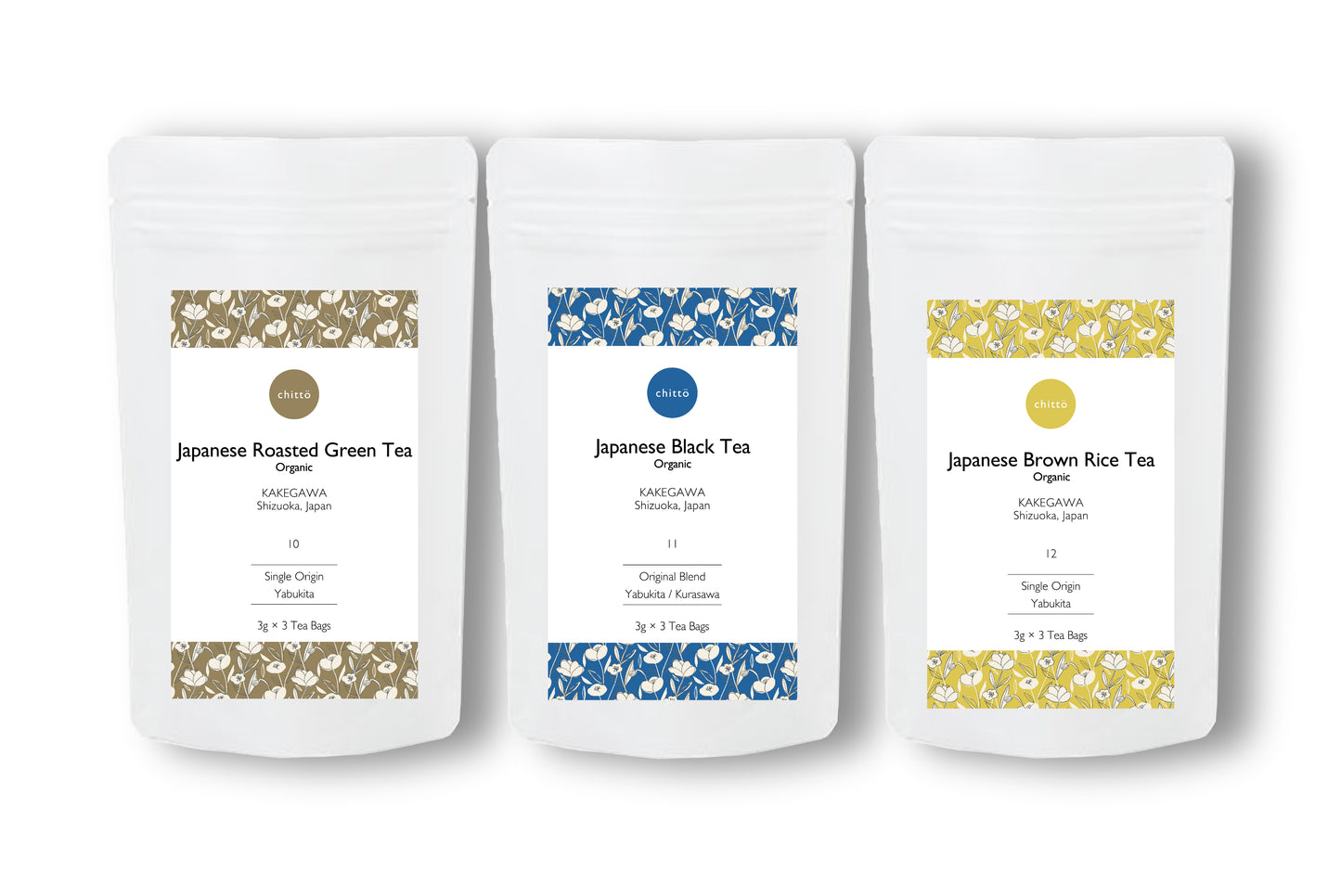 Set de regalo de 3 tipos de TÉ JAPONÉS ecológico