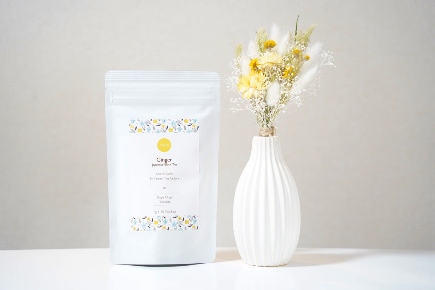 <TOKYO FANTASTIC × chittö >ドライフラワースワッグ+選べる1種のJAPANESE TEA ギフトセット(ティーバッグ10個入)