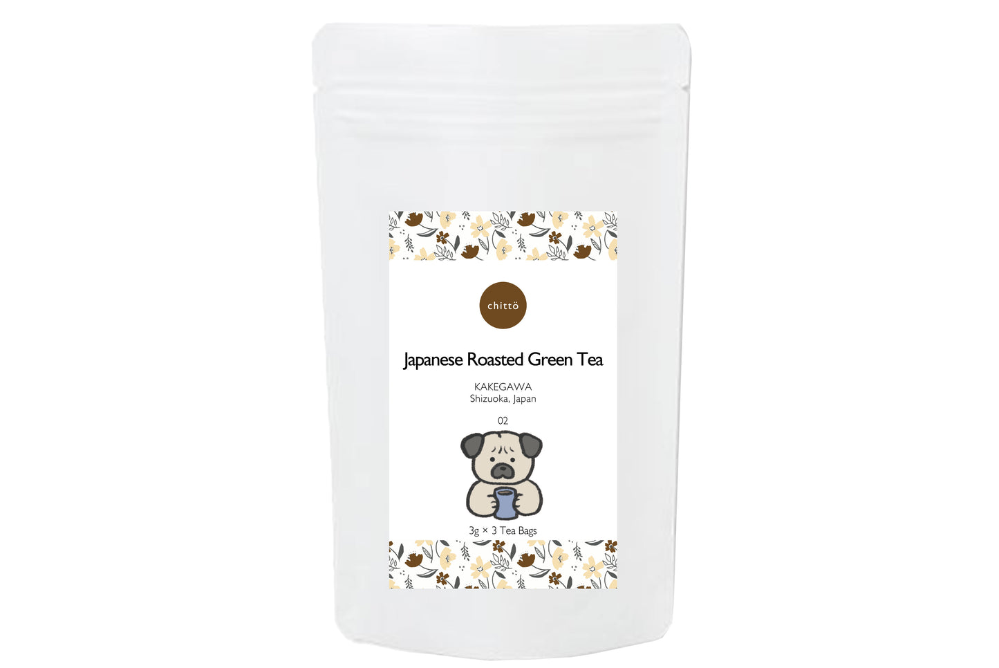3 types of JAPANESE TEA & dog muffler gift set with Dogs. series (Schnauzer) to choose from