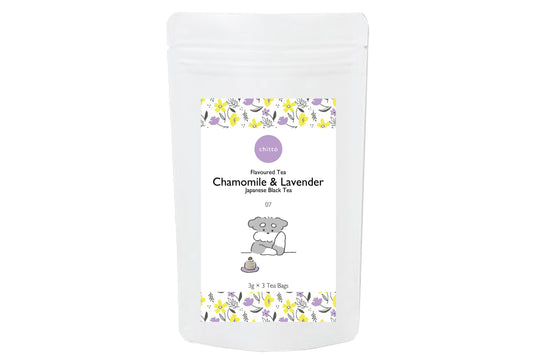 07 CHAMOMILE&amp;LAVENDER [Té negro japonés con sabor a manzanilla y lavanda] con perros (Schnauzer)