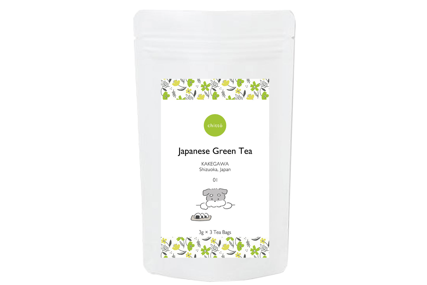 01 JAPANESE GREEN TEA [Sencha] with Dogs. Series (Schnauzer)