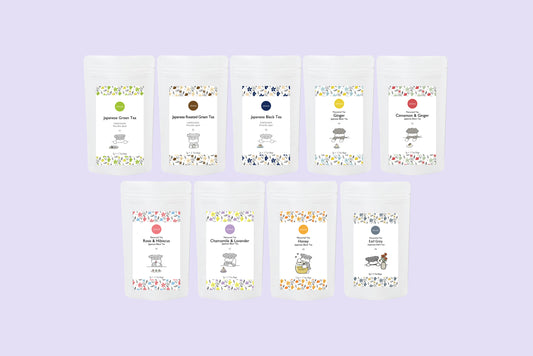 <Haga clic en Publicar exclusivo> chittö Juego de comparación de bebidas de TÉ JAPONÉS recomendado de 8 tipos, 3 piezas de varias bolsitas de té con perros.