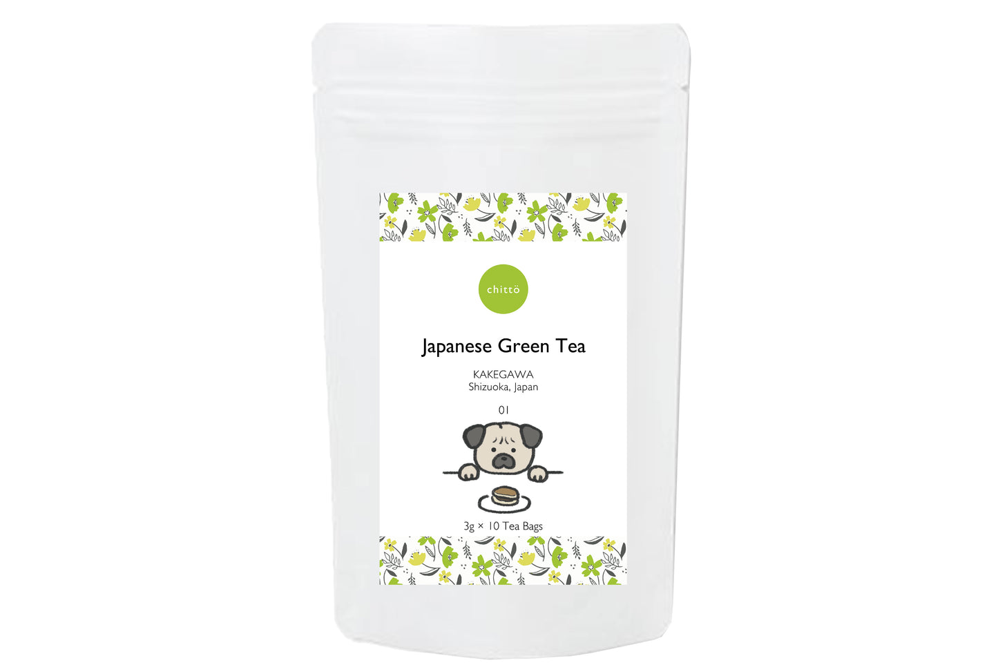 ＜TOKYO FANTASTIC × chittö ＞ドライフラワーポプリ＋選べる1種のJAPANESE TEA　ギフトセット（パグ）ティーバッグ10個入