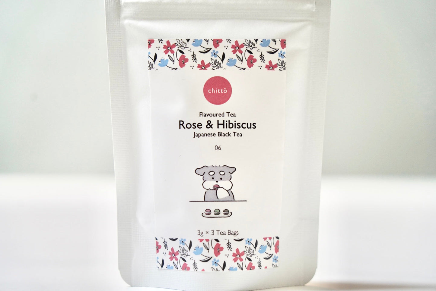 &lt;HUIS × chittö&gt; Set de regalo de 1 tipo de TÉ JAPONÉS &amp; HUIS con Perros Serie (Schnauzer) 10 bolsitas de té incluidas.