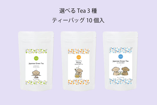 &lt;Click Post Exclusive&gt; 3 tipos de TÉ JAPONÉS a elegir 3 tipos de bolsitas de té con serie Perros.