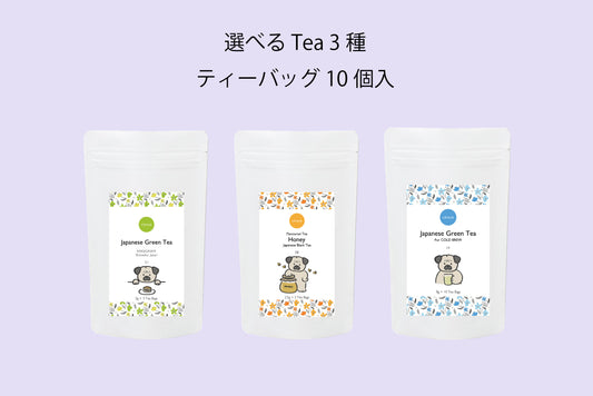 &lt;Click Post Exclusive&gt; 3 types of JAPANESE TEA to choose from 3 types of tea bags with Dogs. series